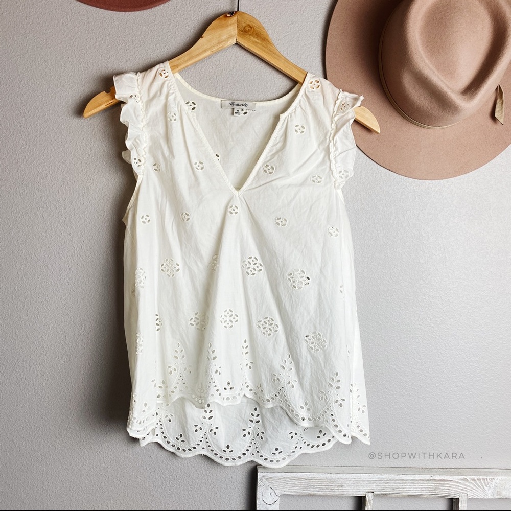 Madewell Garden Eyelet White Tank Top XS